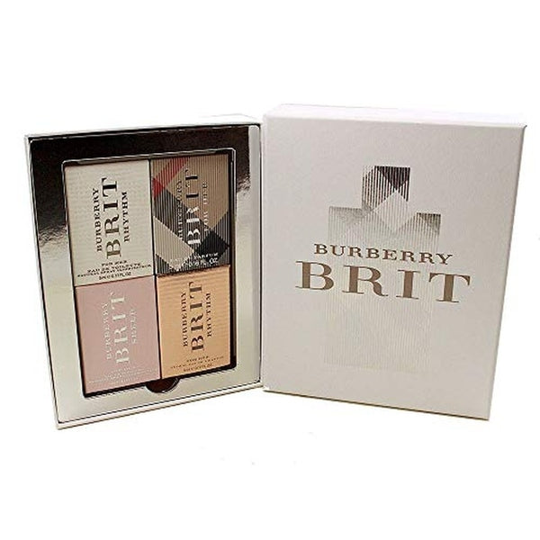 Burberry Brit For Her Miniature Gift Set 4 Pieces (1 x 4.5ml Burberry Brit EDP + 1 x 5ml Brit Rhythm Floral EDT + 1 x 5ml Brit Sheer EDT + 1 x 5ml Brit Rhythm EDT)