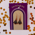 Green Christmas Tree gold earrings