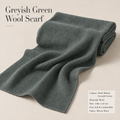 Greyish Green Wool Scarf Soft Winter Warm Sage Olive Shawl Wrap 1.8m x 63cm