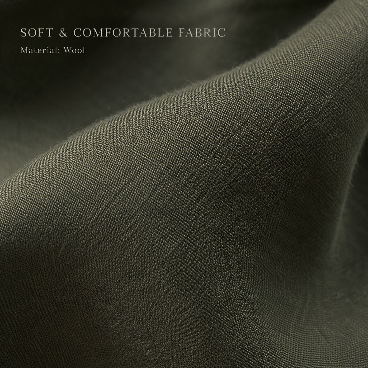 Dark Olive Green Wool Scarf Soft Warm Woven Winter Shawl Wrap 1.8m x 63cm