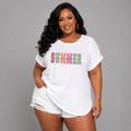 Summer Vibes Dipped-Hem T-Shirt