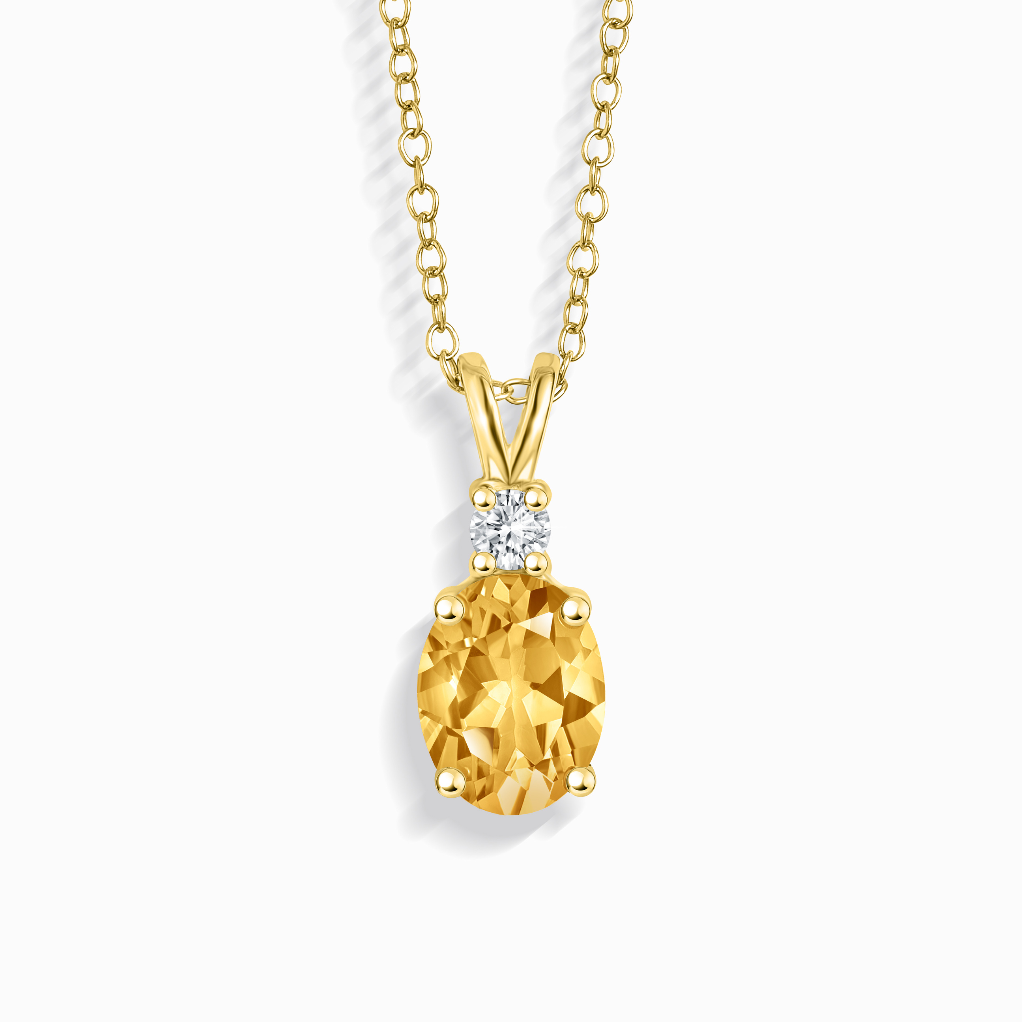 Citrine Pendant Necklace in 18k Gold Vermeil