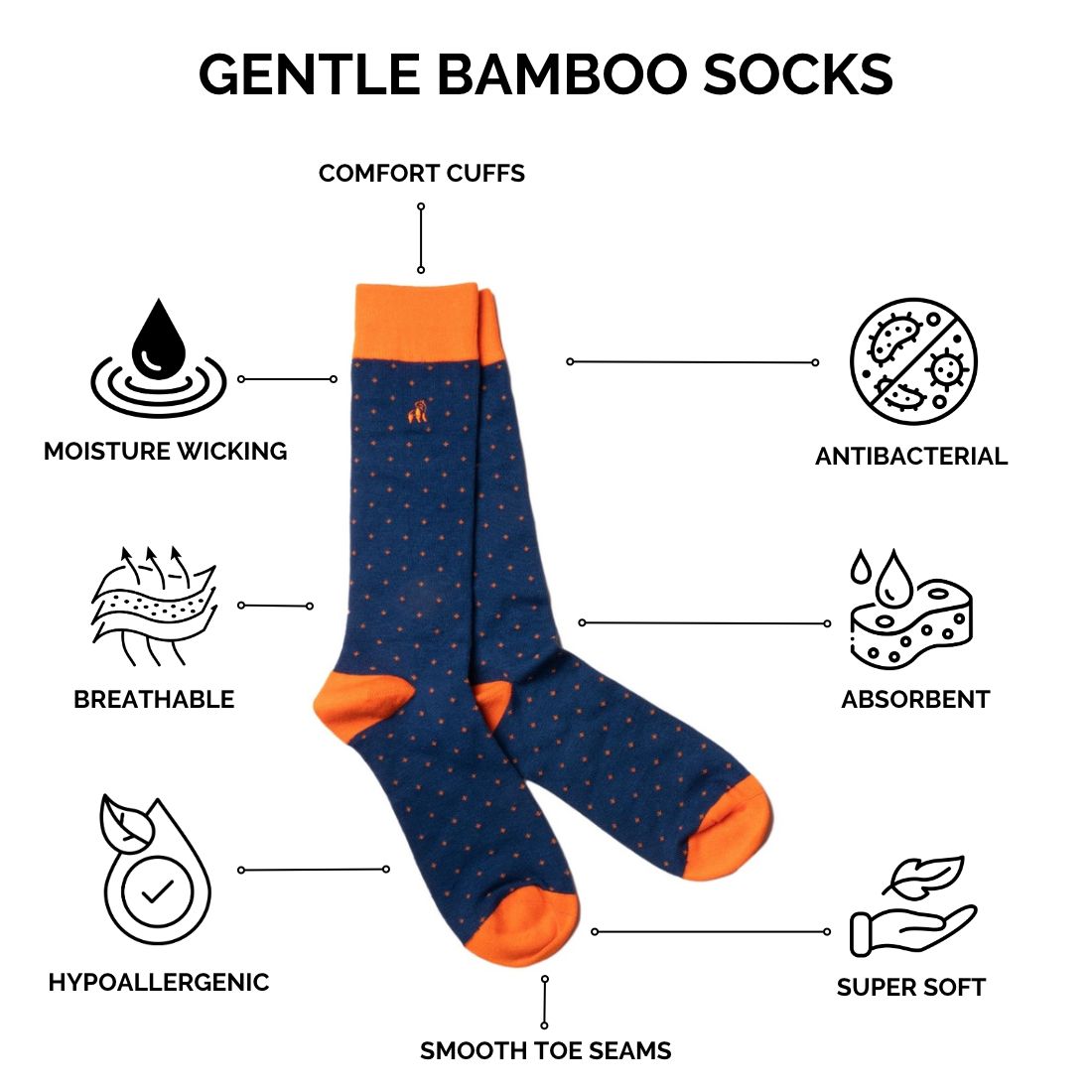 Blue Bicycle Bamboo Socks (Comfort Cuff)