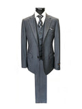 Men’s Slim Fit 3-Piece Wool-Blend Suit – Charcoal Grey