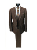 Brown 3-Piece Wool Blend Suit