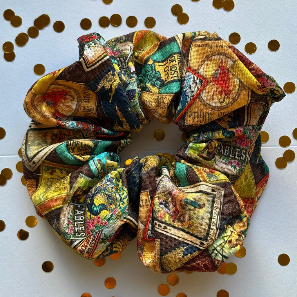 Big handmade vintage style book scrunchie