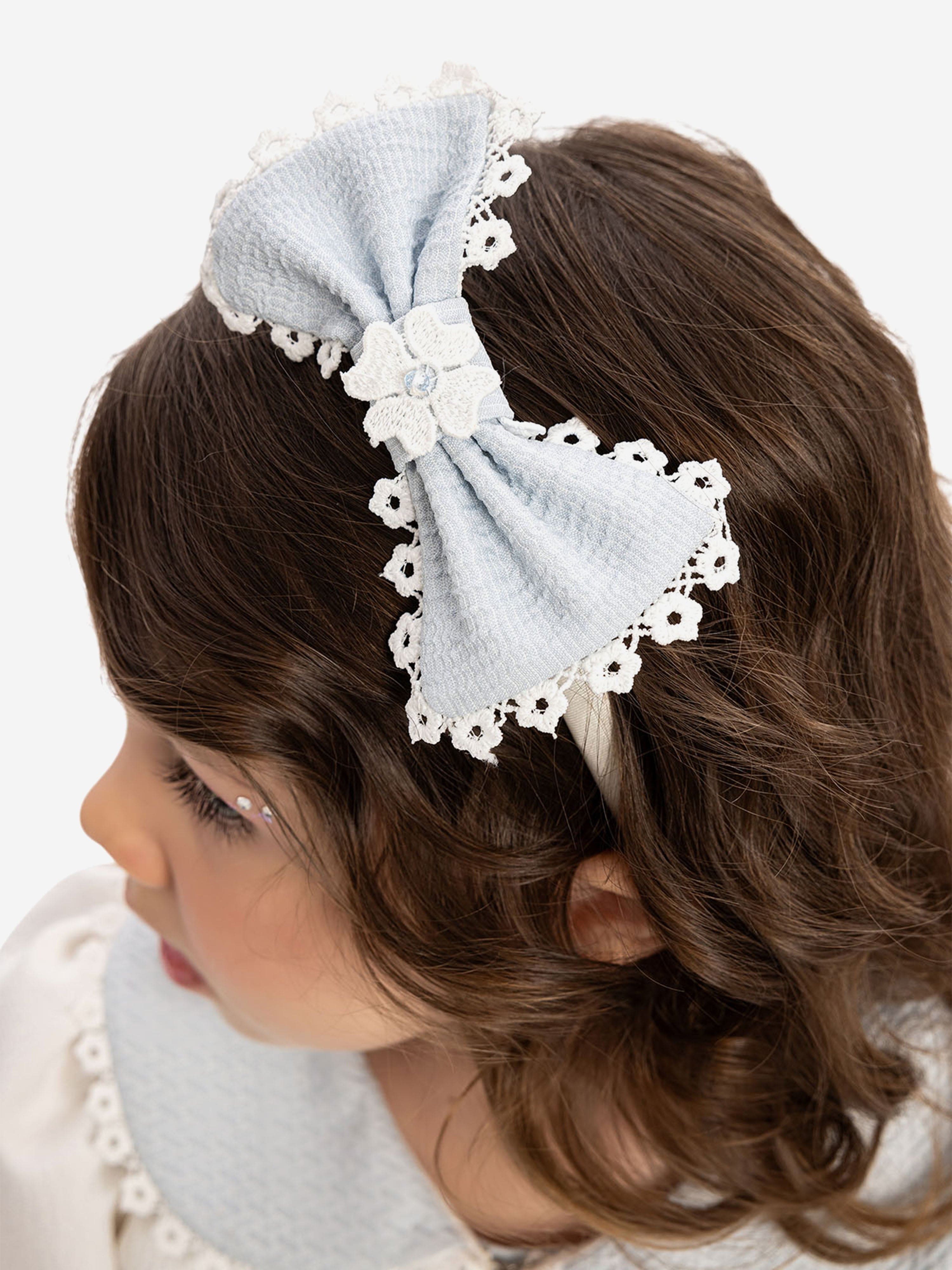 DRESS & Fleur Baby Girls Dress with Bolero and Headband in Blue