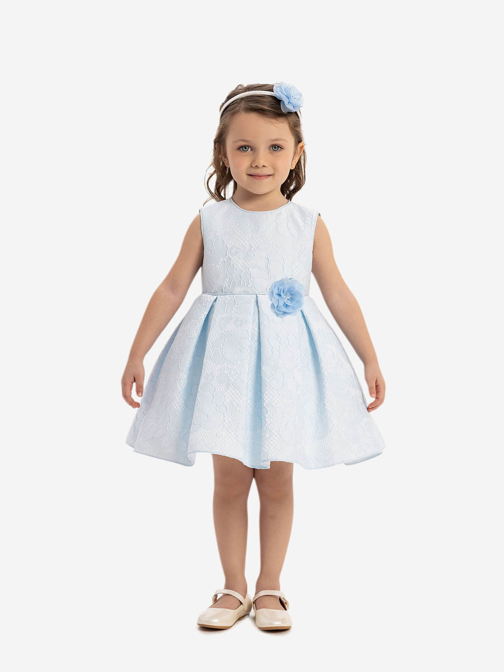 DRESS & Fleur Baby Girls Flower Dress in Blue