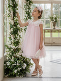 DRESS & Fleur Girls Flower Occasion Dress with Headband in Pink