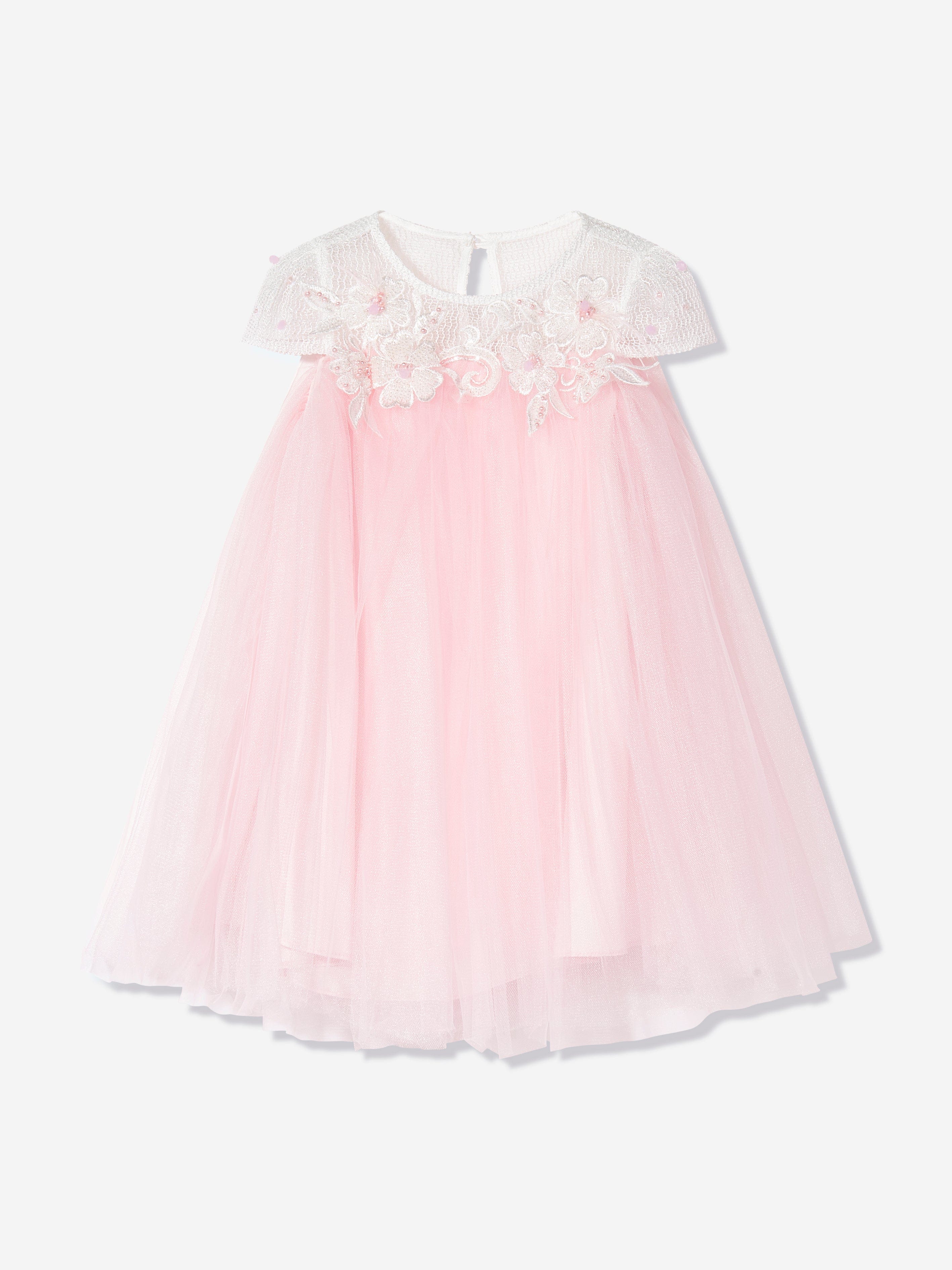 DRESS & Fleur Girls Flower Occasion Dress with Headband in Pink
