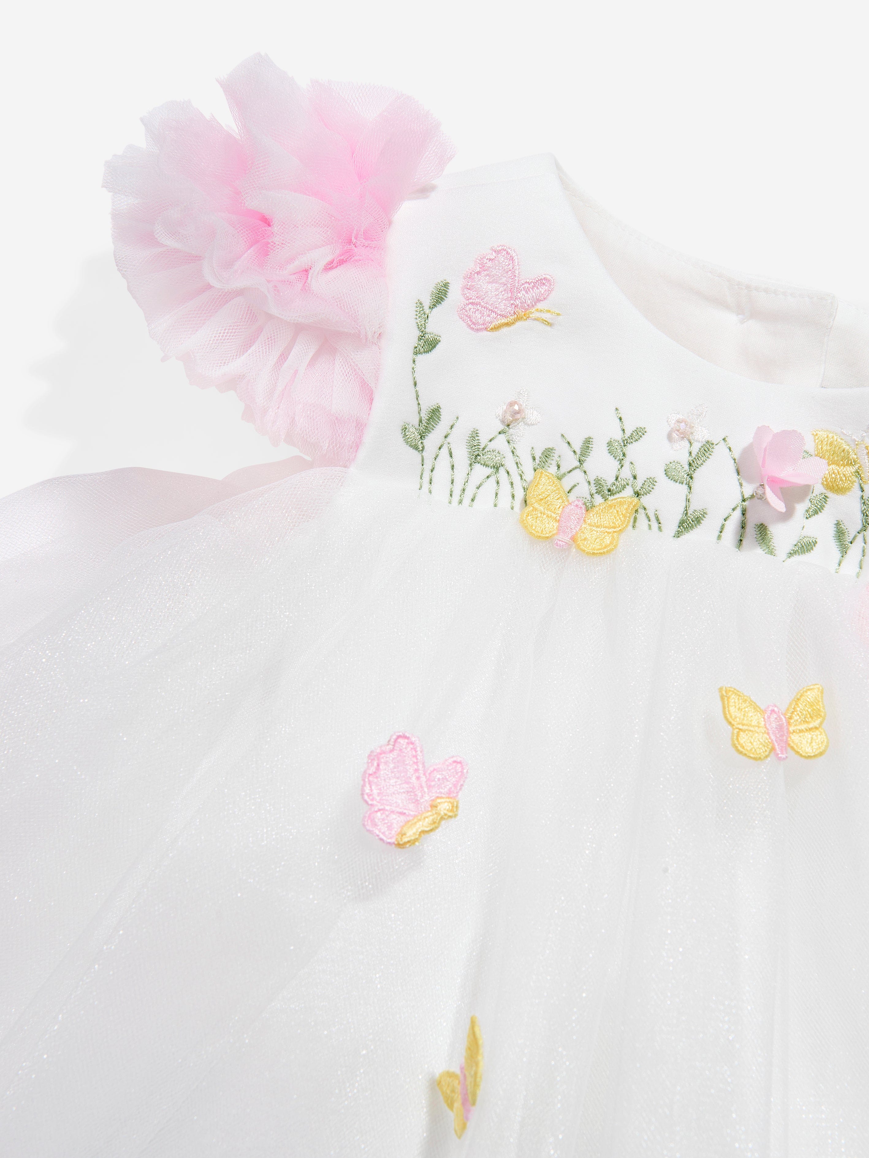 DRESS & Fleur Baby Girls Occasion Dress with Headband in Ivory