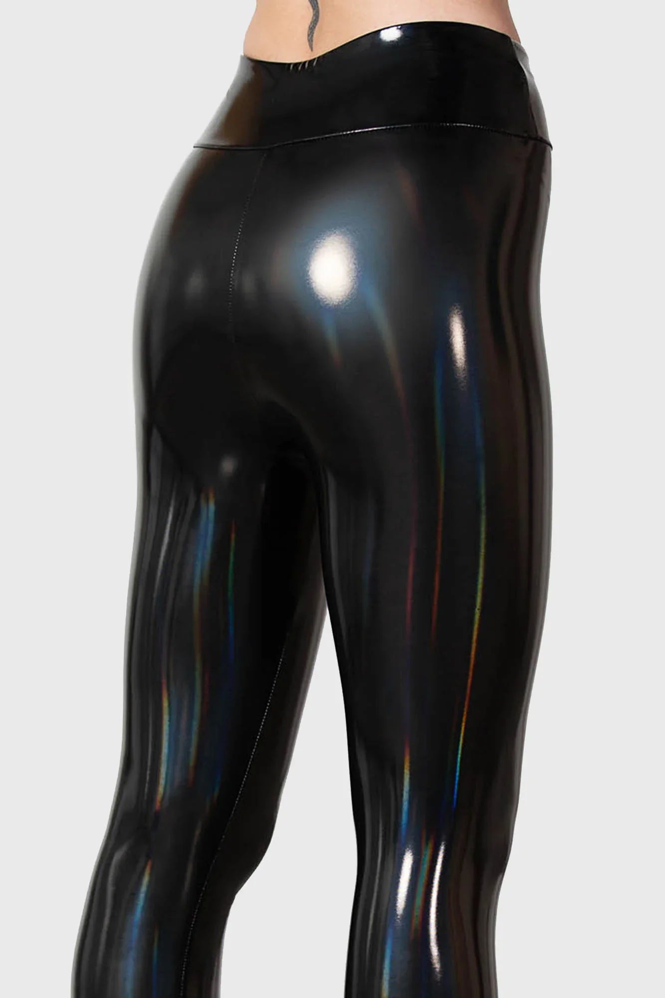 Killstar Darkwaves & Raves Hi-Shine PU Leggings - Size 10 Left Only!
