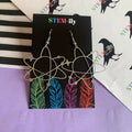 Stainless steel hypoallergenic silver chemistry atom earrings