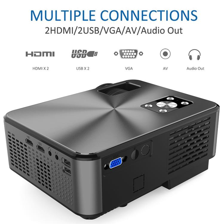 Cheerlux C9 1280x720 720P HD Smart Projector, Support HDMI x 2 / USB x 2 / VGA / AV, C9 (Black), C9 (Black Grey)