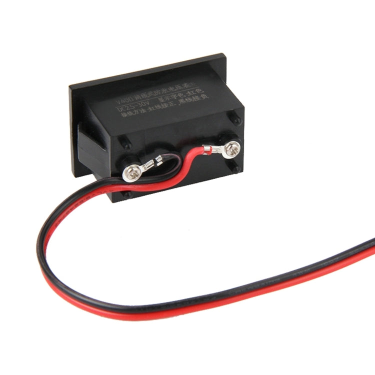 V40D 2 Wires Red Light Display Mini Waterproof IPX4 Digital Voltage Meter, Measure Voltage: DC 2.5-30V, DT0002G, DT0002L, DT0002R