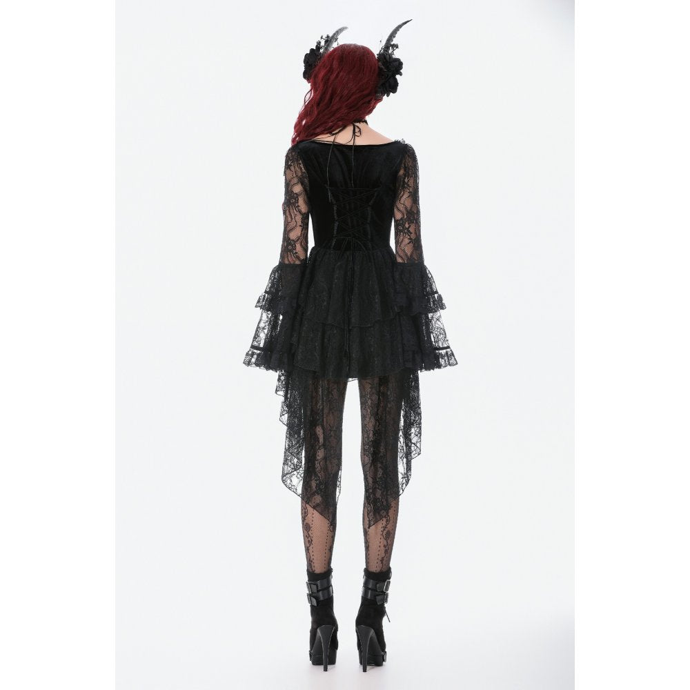 Dark in Love Anastasia Gothic Velvet & Lace Embroidered Dress