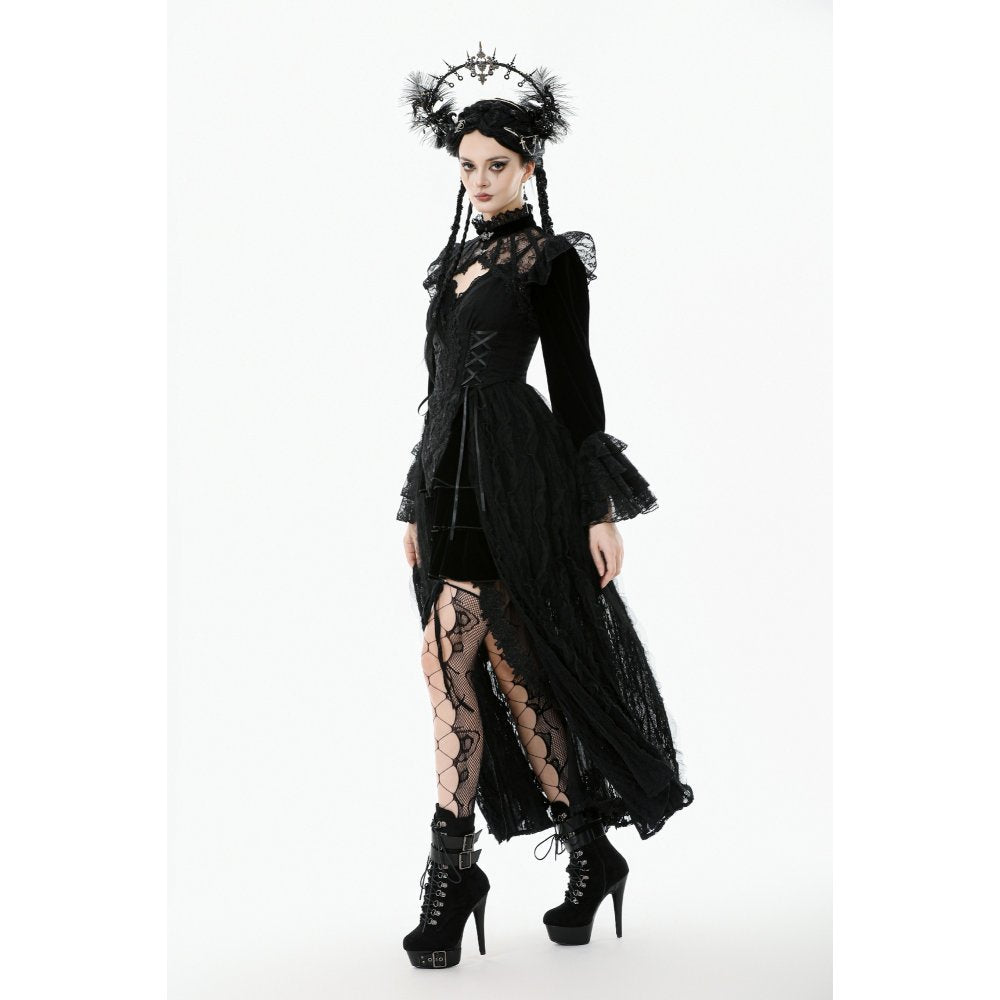 Dark in Love Erzebeth Gothic Bolero Shrug - Black Lace Victorian Bell Sleeve