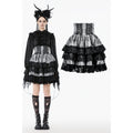 Dark in Love Hexa Layered Tartan Effect Lace Skirt