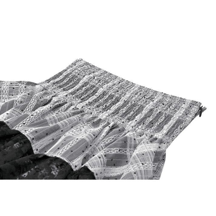 Dark in Love Hexa Layered Tartan Effect Lace Skirt