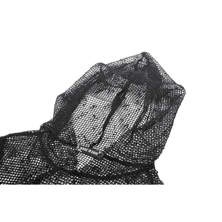 Dark in Love Punk Mesh Hollow-Out Hooded Mesh Top