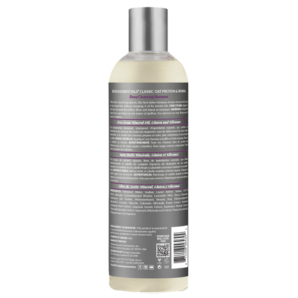 Design Essentials Oat Protein & Henna Deep Cleansing Shampoo 12oz