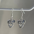Silver little dragon dangle earrings