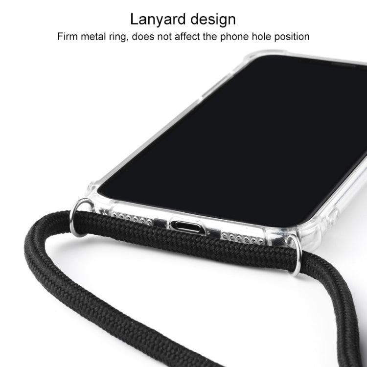 Four-Corner Anti-Fall Trasparent TPU Mobile Phone Case With Lanyard for iPhone, For iPhone 11