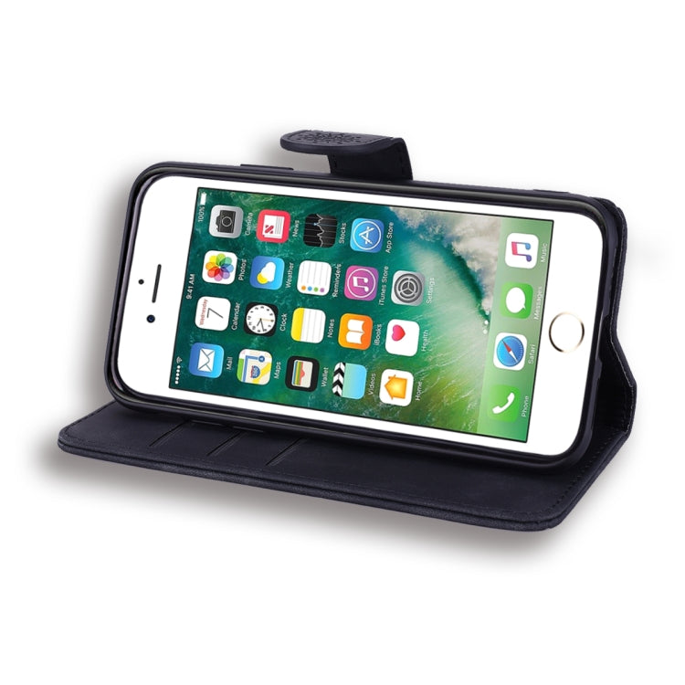 Calf Pattern Double Folding Design Embossed Leather Case with Wallet & Holder & Card Slots, For iPhone SE 2020 & 8 & 7, for iPhone XS / X, for iPhone 11 (6.1 inch), for iPhone 11 Pro (5.8 inch)