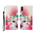 Painted Pattern Horizontal Flip Leathe Case, For iPhone X