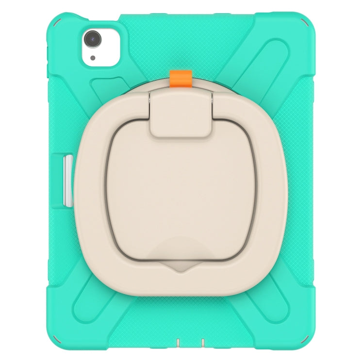 Silicone + PC Protective Case with Holder & Shoulder Strap, For iPad Air 2022 / 2020 10.9