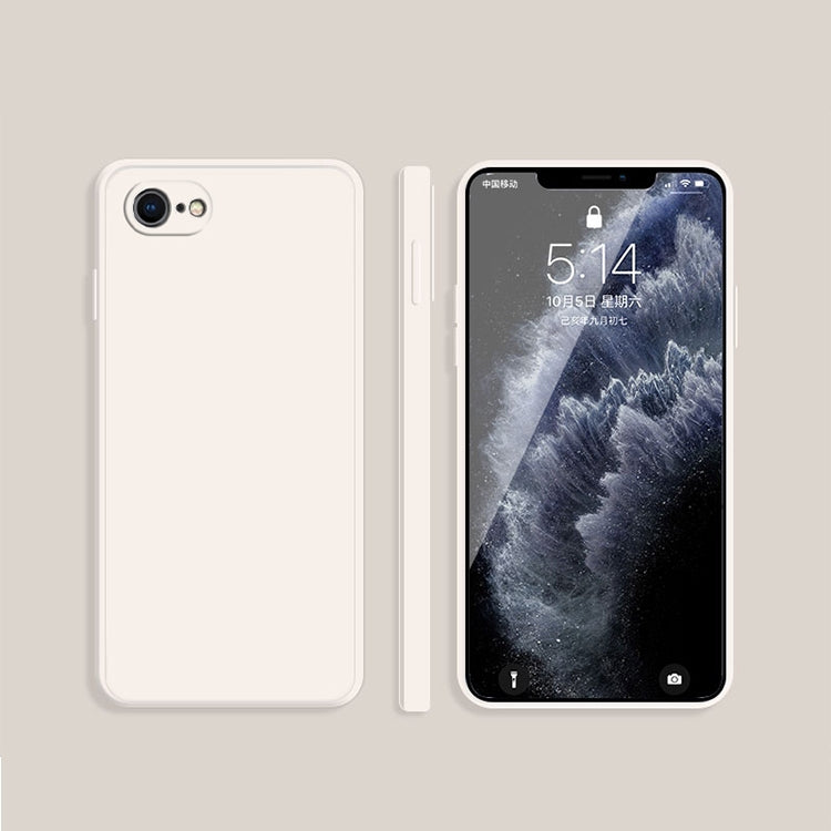 Solid Color silicone Straight Edge Dropproof Full Coverage Protective Case, For iPhone SE 2022 / SE 2020 / 8 / 7, For iPhone 8 Plus / 7 Plus