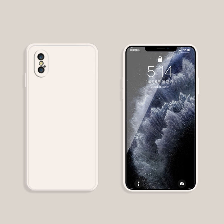 Solid Color silicone Straight Edge Dropproof Full Coverage Protective Case, For iPhone X / XS, For iPhone XR