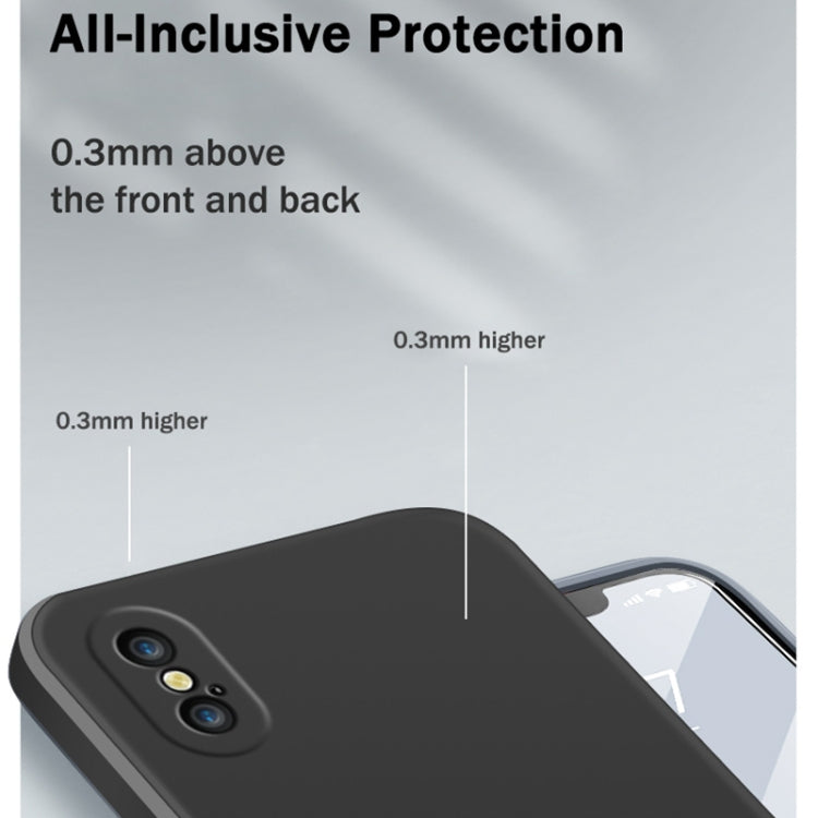 Solid Color silicone Straight Edge Dropproof Full Coverage Protective Case, For iPhone X / XS, For iPhone XR