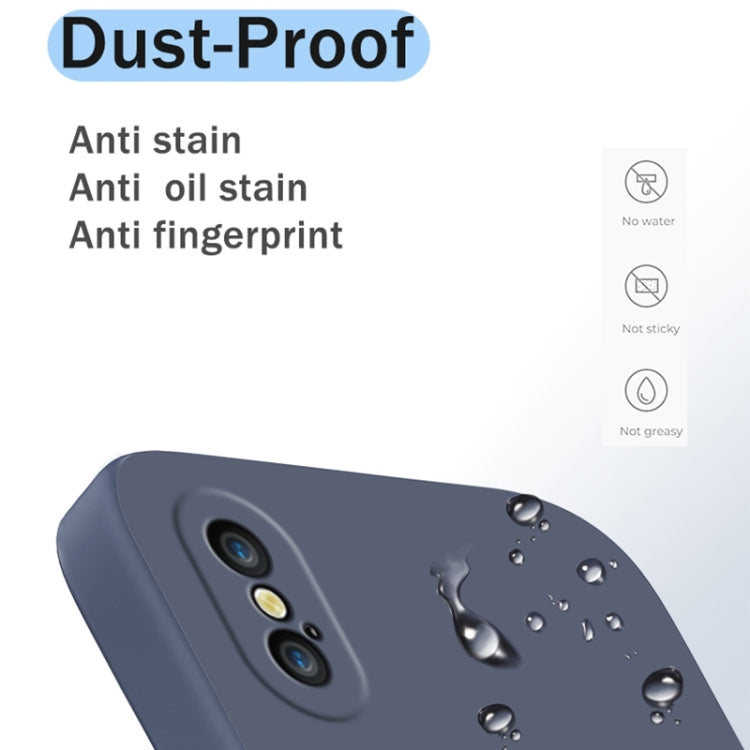 Solid Color silicone Straight Edge Dropproof Full Coverage Protective Case, For iPhone X / XS, For iPhone XR