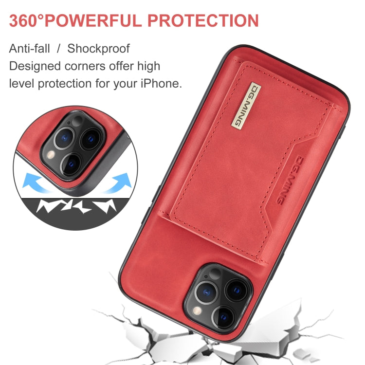 DG.MING M2 Series 3-Fold Multi Card Bag + Magnetic Back Cover Shockproof Case with Wallet & Holder Function, For iPhone 12 / 12 Pro, For iPhone 12 Pro Max