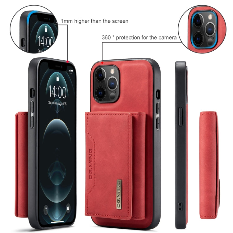 DG.MING M2 Series 3-Fold Multi Card Bag + Magnetic Back Cover Shockproof Case with Wallet & Holder Function, For iPhone 12 / 12 Pro, For iPhone 12 Pro Max