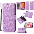 Skin Feel Embossed Sunflower Horizontal Flip Leather Case with Holder & Card Slots & Wallet & Lanyard, For iPhone 11 Pro Max, For iPhone 11 Pro, For iPhone 11, For iPhone XR