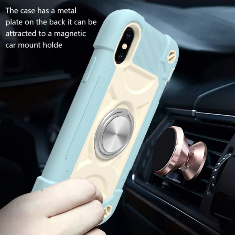 Shockproof Silicone + PC Protective Case with Dual-Ring Holder, For iPhone XS Max, For iPhone 11