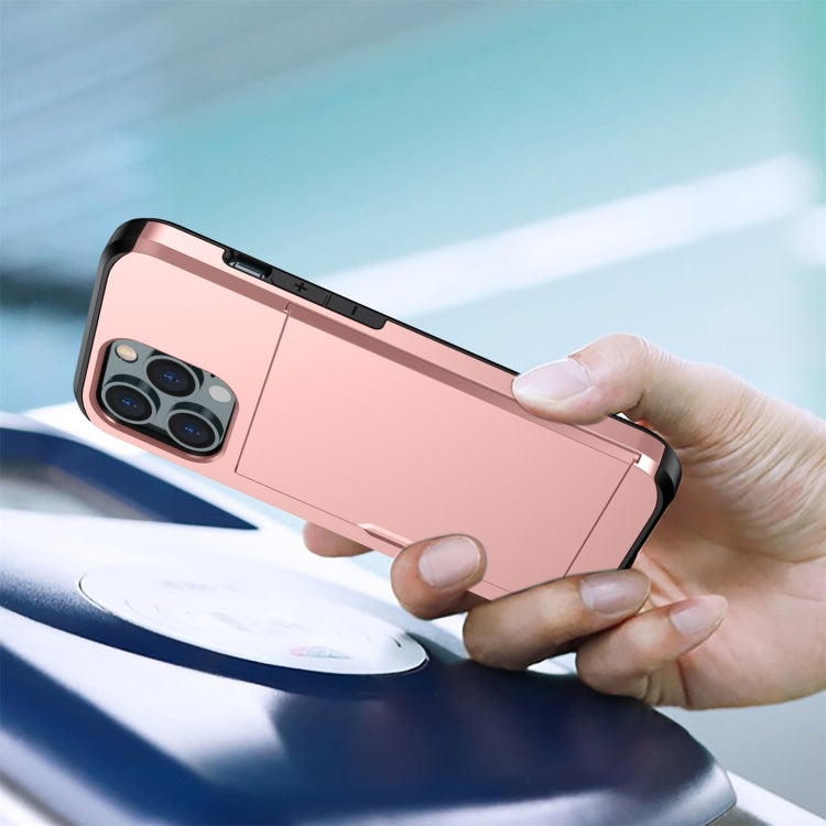 Shockproof Armor Protective Case with Slide Card Slot, For iPhone 13 Pro, For iPhone 13 Pro Max