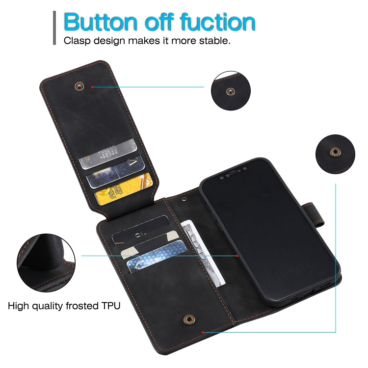 Skin Feel Business Horizontal Flip PU Leather Case with Holder & Multi-Card Slots & Wallet & Lanyard & Photo Frame, For iPhone 12 / 12 Pro, For iPhone 12 Pro Max, For iPhone XS / X, For iPhone XR