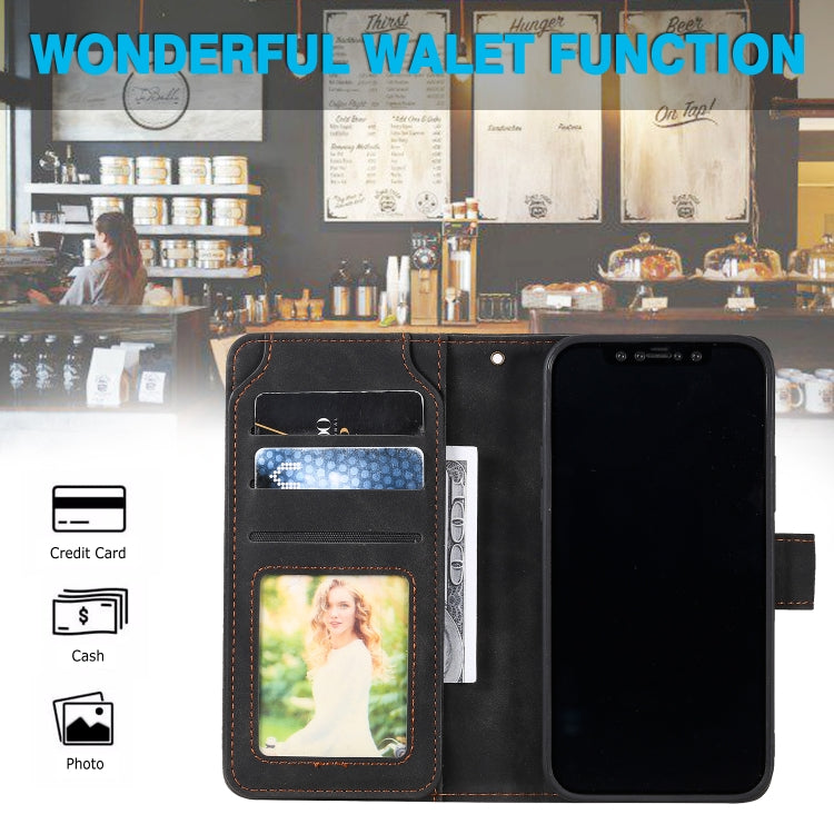 Skin Feel Business Horizontal Flip PU Leather Case with Holder & Multi-Card Slots & Wallet & Lanyard & Photo Frame, For iPhone 12 / 12 Pro, For iPhone 12 Pro Max, For iPhone XS / X, For iPhone XR