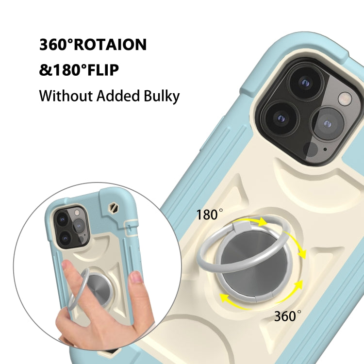 Shockproof Silicone + PC Protective Case with Dual-Ring Holder, For iPhone 13 mini, For iPhone 13