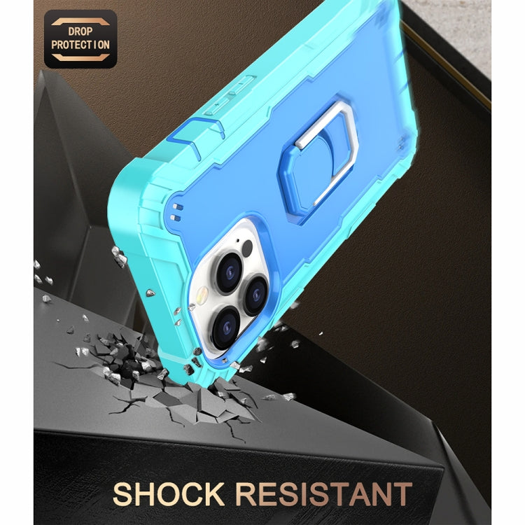 PC + Rubber 3-layers Shockproof Protective Case with Rotating Holder, For iPhone 13 Pro, For iPhone 13 Pro Max
