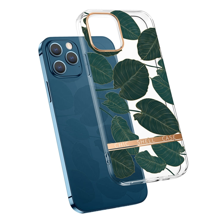 High Translucent Electroplating Flower Pattern TPU + PC Shockproof Case, For iPhone 13, For iPhone 13 Pro Max