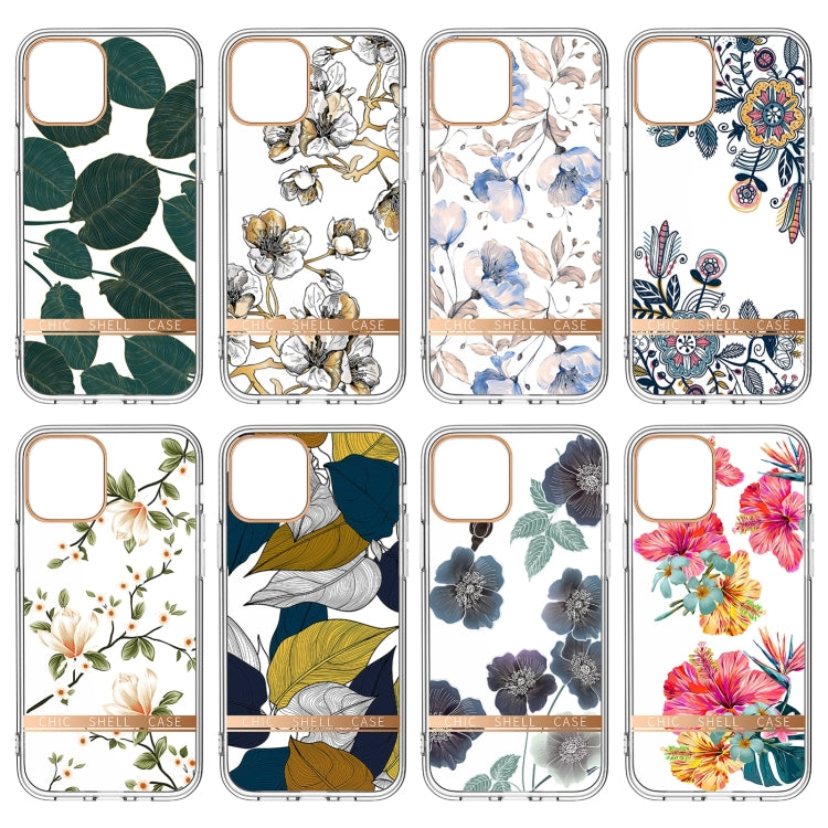 High Translucent Electroplating Flower Pattern TPU + PC Shockproof Case, For iPhone 13, For iPhone 13 Pro Max