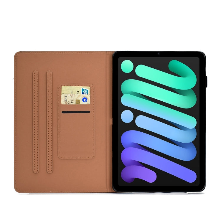 Pure Color Painting Horizontal Flip Leather Case with Card Slots & Holder & Lanyard & Sleep / Wake-up Function, For iPad mini 2024 / mini 6