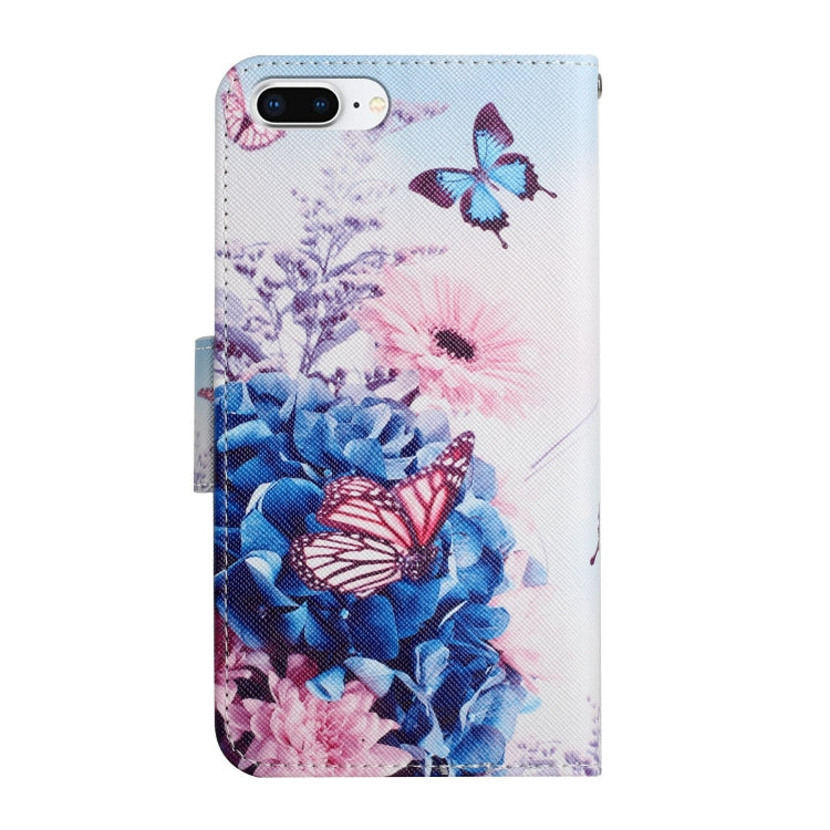 Painted Pattern Horizontal Flip Leather Case with Holder & Card Slot & Wallet, For iPhone 8 Plus & 7 Plus