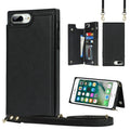 Cross-body Square Double Buckle Flip Card Bag TPU+PU Case with Card Slots & Wallet & Photo & Strap, For iPhone 8 Plus / 7 Plus, For iPhone SE 2022 / SE 2020 / 8 / 7, For iPhone 11, For iPhone 11 Pro