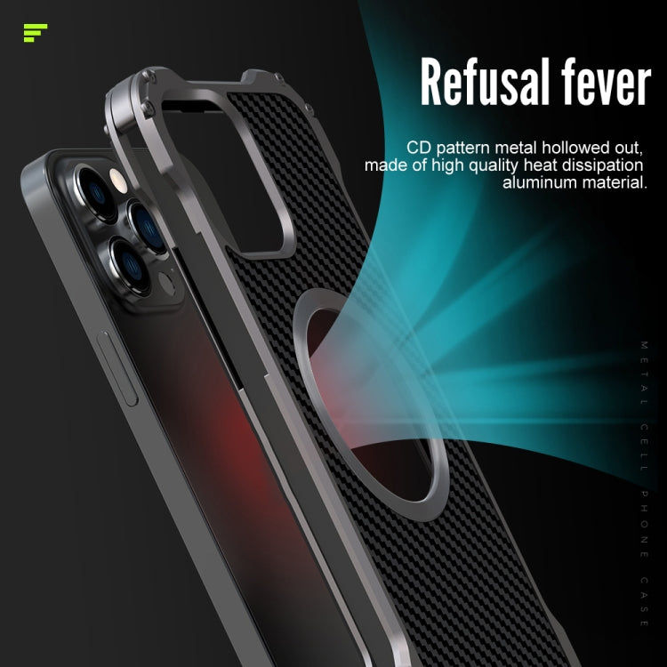R-JUST RJ51 Hollow Shockproof Metal Protective Case, For iPhone 13, For iPhone 13 Pro, For iPhone 13 Pro Max