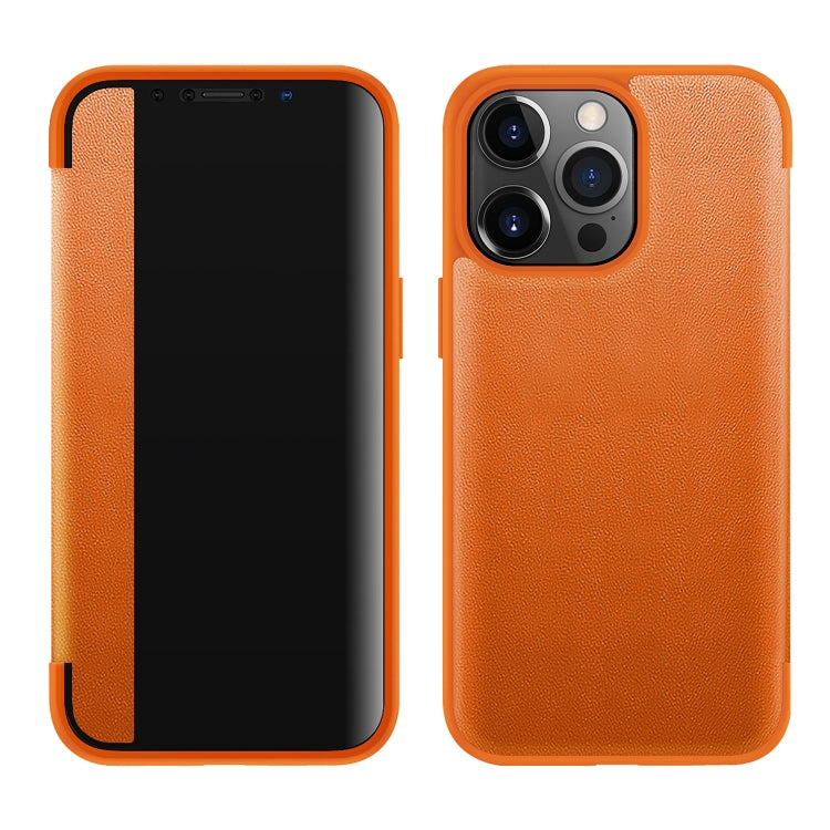 Magnetic Side Window View Shockproof Horizontal Flip Leather Case, For iPhone 13 Pro Max